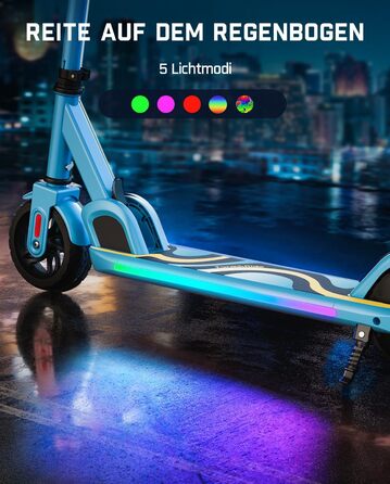 Дитячий електросамокат FanttikRide C9 Pro, регульований, з LED-підсвіткою, до 8 км, для дітей від 8 років, синій
