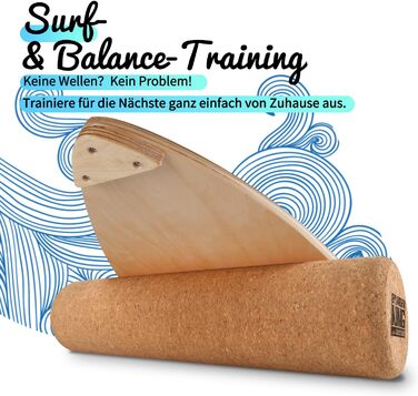 Балансборд BoarderKING Indoorboard Wave для серфінгу та скейтбордингу, тренажер рівноваги для нейром'язового тренування, з захисним килимком