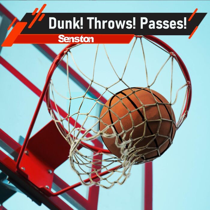 Баскетбольний м'яч Senston, розмір 7, з насосом, для гри на вулиці, дорослий, молодіжний (колір: коричневий)