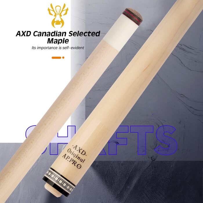 Більярдний кий Konllen з низькою відволікаючою лінією, з подовженням та чохлом (10,5 мм, 11,5 мм, 12,5 мм наконечники Tigerspitze, XTC-гільза, 3/8 x 8 радіальний штифт, довжина 147 см) Dragon1 12.5mm