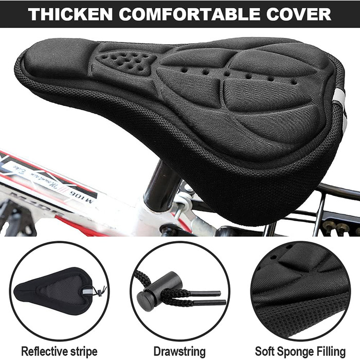 Велосипедне сідло Cube для чоловіків та жінок: комфортне, ергономічне, з гелевою вставкою, для MTB, BMX, шосе, електровелосипеда та ін.