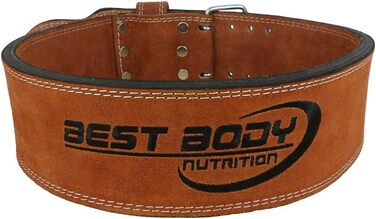 Унісекс шкіряний пояс для пауерліфтингу Best Body Nutrition, розмір M, коричневий, натуральна шкіра