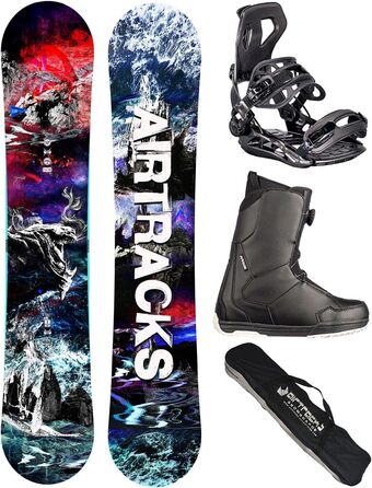 Сноуборд Airtracks Fantasy Carbon Flat Zero Rocker Wide + Кріплення Master + Ботинки + Сумка / 148, 153, 158 см (Сноуборд 148 см, Ботинки Master Atop 42)