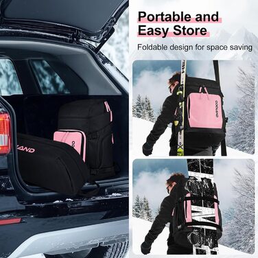 Сумка для лиж Odoland Skitasche Set, рожева: містка, водонепроникна, для подорожей, до 200 см