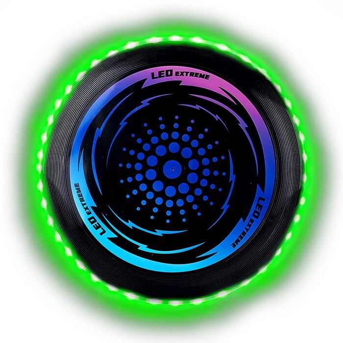 Фрісбі світне LED Ultimate Frisbee з 49 світлодіодами, м'яке для дітей та дорослих, для активного відпочинку на вулиці, зелений колір