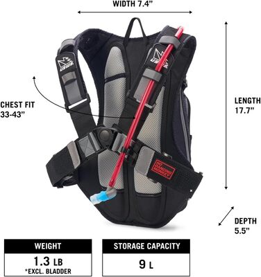 Гідратор USWE Airborne Limited Race Edition для MTB, сірий/чорний, легкий рюкзак для велосипедистів