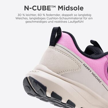 Дитячі кросівки NOCNOC All-MAX для хлопчиків та дівчаток – легкі, дихаючі спортивні кросівки з високою амортизацією для тенісу, відпочинку та тренувань, 32 EU, Sakura Rosa, Eisweiß