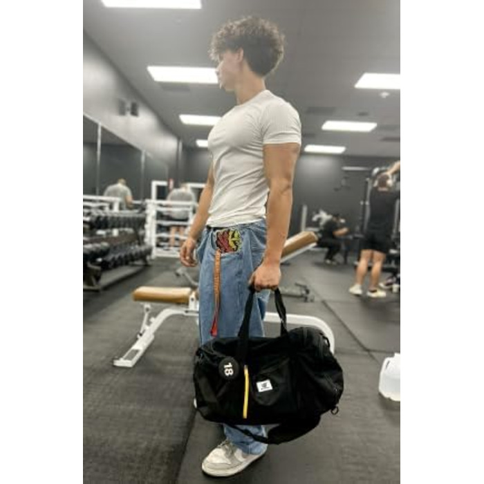 Спортивна сумка SKYSPER 40л з рюкзаком, для залу, подорожей, басейну (чорна)