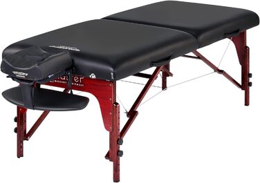 Масажний стіл Master Massage Montclair з піни Memory, переносний, 71 см, чорний, для салону краси, спа, тату, терапії
