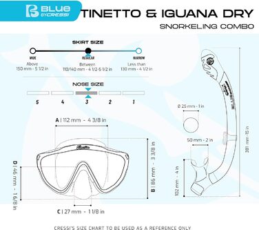 Набір для снорклінгу Cressi Tinetto Rocks Dry Set для дітей (S/M), аквамарин/блакитний