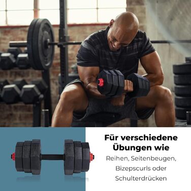 Набір гантелей Umbro 19 предметів – короткі та довга гантелі, регульовані ваги 1.25, 1.5 та 2 кг, пластик, чорний/червоний