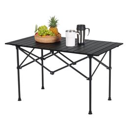 Стіл кемпінговий складаний Relaxdays HBT 55x95x53 см, сталевий, для пікніка, чорний
