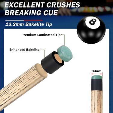 Більярдний кий для розбиття IIQ Heavy Hitter Break Stick, чорний, 21 унція (652 г)