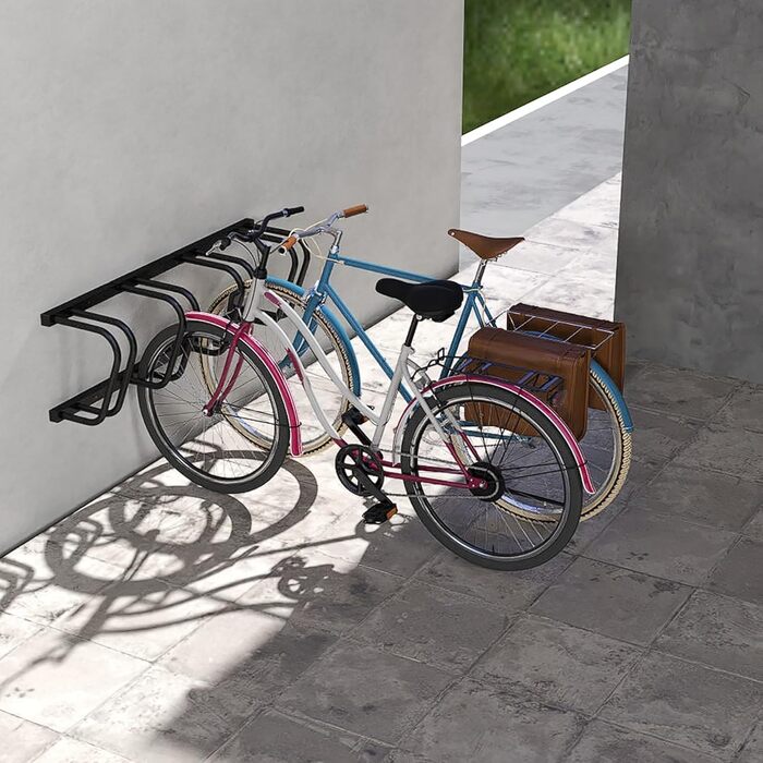 Підставка для велосипедів на 6 велосипедів FIVMEN: настінний та підлоговий монтаж, 37 см між колесами, для MTB, шосе, 30-65 мм шини