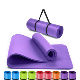 Килимок для йоги 60x185 см – фіолетовий, нековзний, товстий. Килимок для фітнесу, спорту, тренувань, залу.