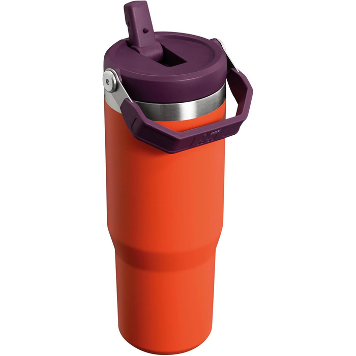 Термокружка Stanley Flip Straw 0,89 л з трубочкою Tigerlily Plum – спортивна термос пляшка для води, зберігає холод 12+ годин, BPA Free, підходить для посудомийки