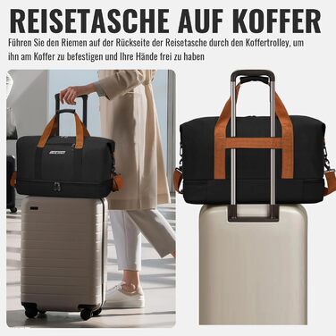 Спортивна сумка-рюкзак для чоловіків та жінок з відділенням для взуття та мокрих речей, велика місткість, легка, водонепроникна, чорна