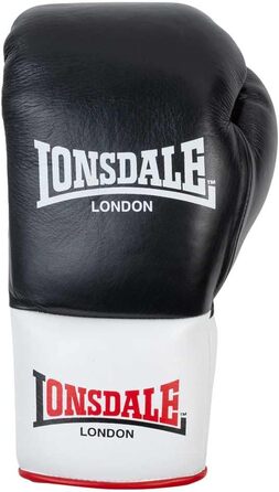 Боксерські рукавички Lonsdale Campton з натуральної шкіри (Чорний/Білий/Червоний, 10 oz L)