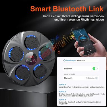 Музичний бокс для боксу HotHands з LED, Bluetooth, 9 режимів швидкості, електронний тренажер для дітей і дорослих для дому