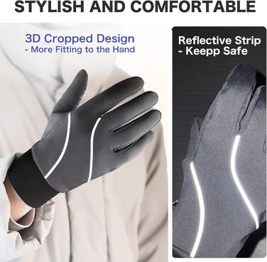 Рукавички зимові Origem Thermo для чоловіків та жінок, 3M Thinsulate, водонепроникні велосипедні рукавички, теплі рукавички-лайнери з антиковзким покриттям та підтримкою сенсорного екрану, для бігу, їзди на конях, прогулянок, водіння, активного відпочинку