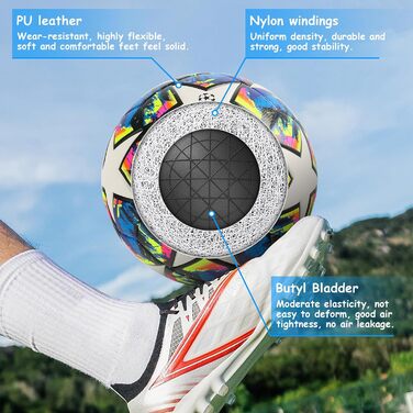 Футбольний м'яч Champions FootBall розмір 5 для дітей та дорослих - ідеальний подарунок для фанатів, гри та тренувань