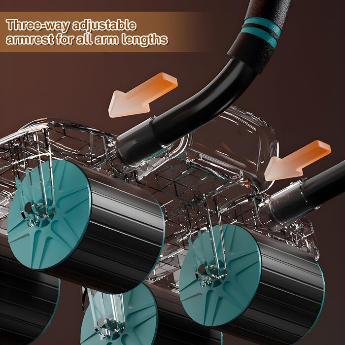 Ролер для пресу з упорами для ліктів, автоматичний відскок, тренажер для пресу для жінок та чоловіків, чорний