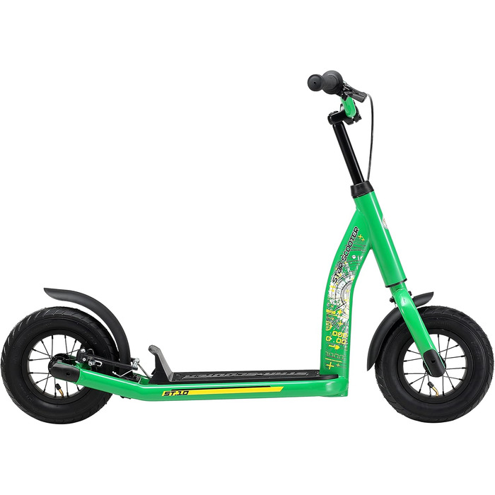 Самокат дитячий STAR SCOOTER City Kick Scooter 10 дюймів, зелений, з повітряними колесами, регульована висота, для дітей від 5 років
