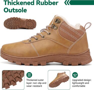 Зимові черевики для чоловіків та жінок – теплі, з підкладкою, снігоступи, легкі, неслизькі, для активного відпочинку та повсякденного носіння (39 EU, Жовтий Gb1172)