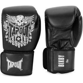 Боксерські рукавички Tapout з екошкіри, чорні/білі, 08 унцій