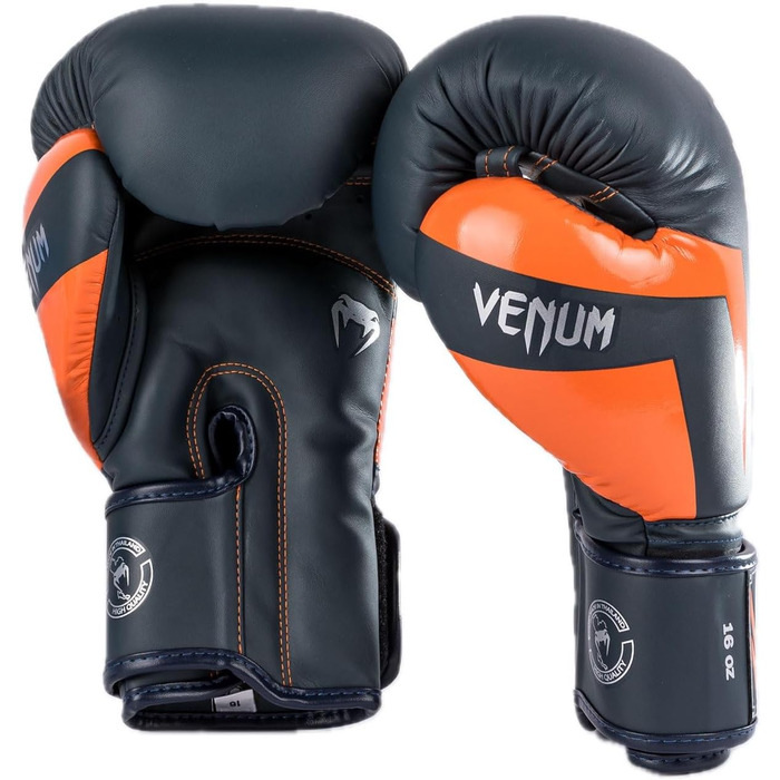 Боксерські рукавички Venum Elite (Морський, Срібний, Помаранчевий, 12 Oz)