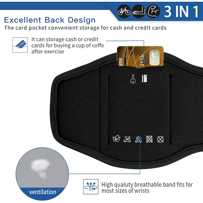 Спортивний браслет для телефону, кріплення на руку для бігу та велосипеда, універсальний тримач для смартфонів 4.5''-7'', 360° обертання, знімний, сумісний з Running, Fahrrad (Чорний - Upgrade)