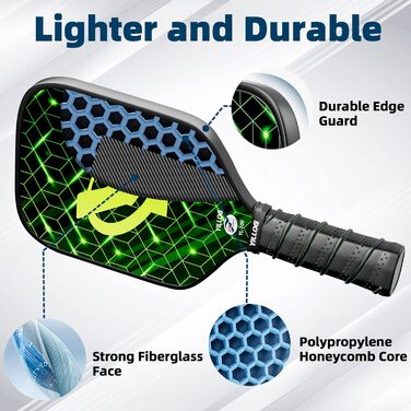 Набір для піклболу: 4 ракетки з фібергласовою поверхнею, 4 м'ячі, 4 рушники, сумка, схвалено USAPA