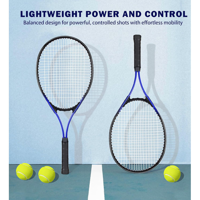 Тенісний набір 2 шт. для сім'ї: 27 дюймів, 68.6 см, для початківців, блакитний