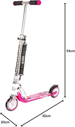 Дитячий алюмінієвий самокат HUDORA BigWheel 125, складаний, з регульованою висотою, для міста, до 100 кг, з ременем для перенесення