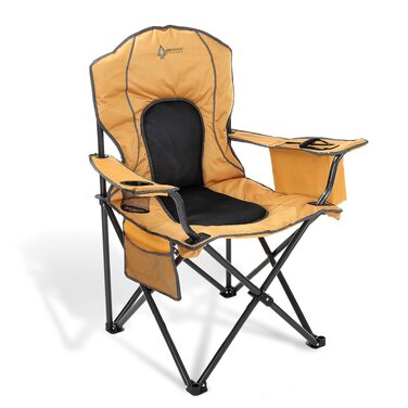 Складаний кемпінговий стілець ARROWHEAD OUTDOOR Deluxe з вбудованим охолоджувачем та підстаканником, світло-коричневий, полотно