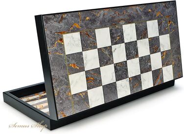 Набір для гри в нарди Yenigun з імітацією східного мармуру XXL