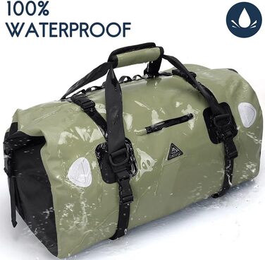 Водонепроникний рюкзак Dry Bag 70L: для кемпінгу, мотоциклів, каякінгу, SUP. Army Green