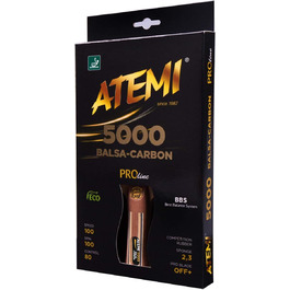 Набір ракетки для настільного тенісу Atemi 5000 | Карбон-Балза-Дерево | Професійна ракетка для максимальної швидкості, обертання та контролю | Клас змагань | 7 шарів | Оновлені ручки, кольори та упаковка