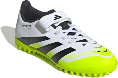Дитячі футбольні бутси adidas Predator Club Hook-and-Loop для гри на траві, розмір 28 EU, білий/чорний/лимонний, унісекс