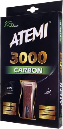 Професійна ракетка для настільного тенісу Atemi 3000 Pro Carbon, анатомічна ручка
