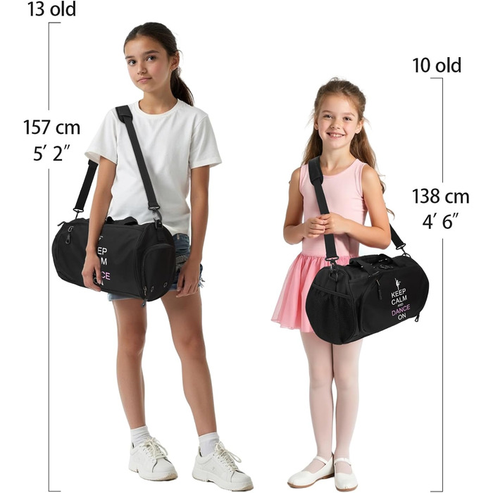 Спортивна сумка-дафл Kilofly для дівчаток: сумка для балету, танців та гімнастики, дорожня сумка на плече (S2)