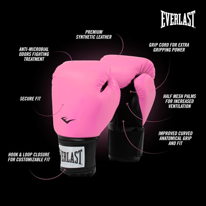 Боксерські рукавички Everlast Prostyle 2 для тренувань, 12 oz, рожеві