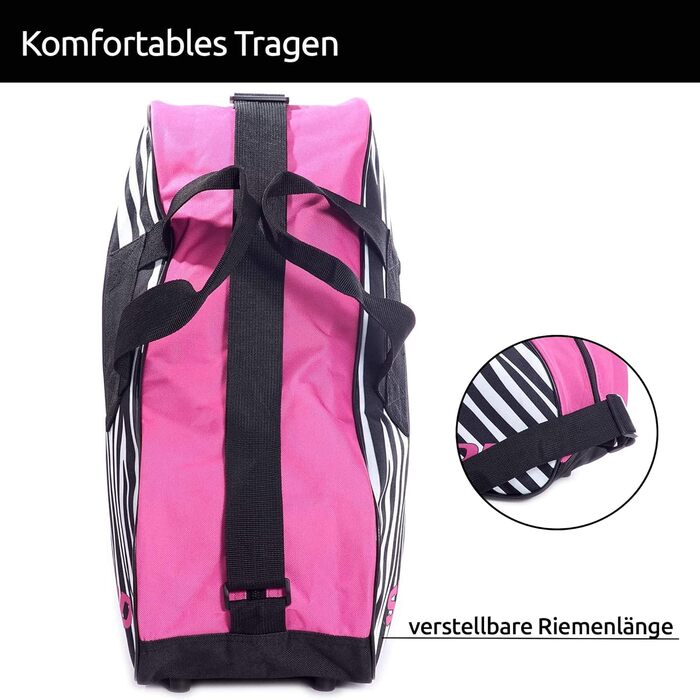 Сумка для ковзанів SHER-WOOD Pink Zebra, для дорослих і дітей, для роликів та хокейних ковзанів