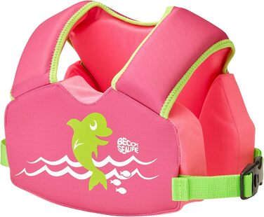 BECO-Sealife Жилет для плавання для дітей 2–6 років, зелений/рожевий, з безпечним закриттям