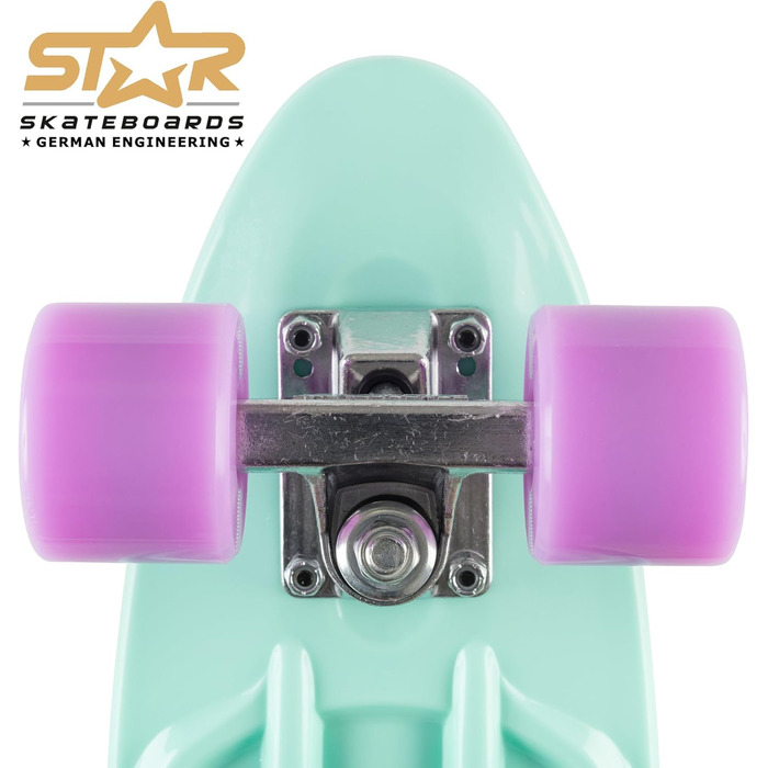 Скейтборд BIKESTAR Vintage Retro Cruiser 60 мм для дітей та дорослих, багатобарвний, для початківців від 6 років