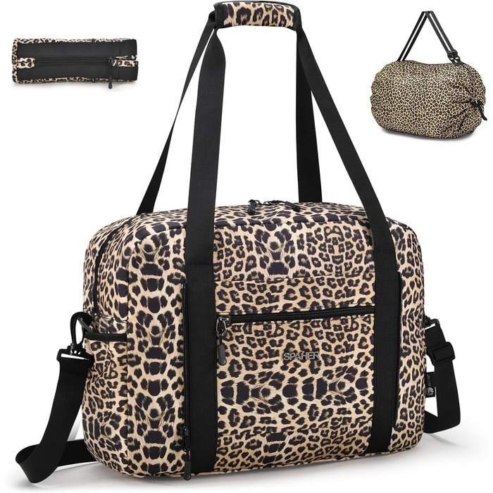 Спортивна сумка-рюкзак SPAHER Leopard: 40x30x20 см, для ручної поклажі Wizzair, Vueling, для подорожей, фітнесу, дамам та чоловікам