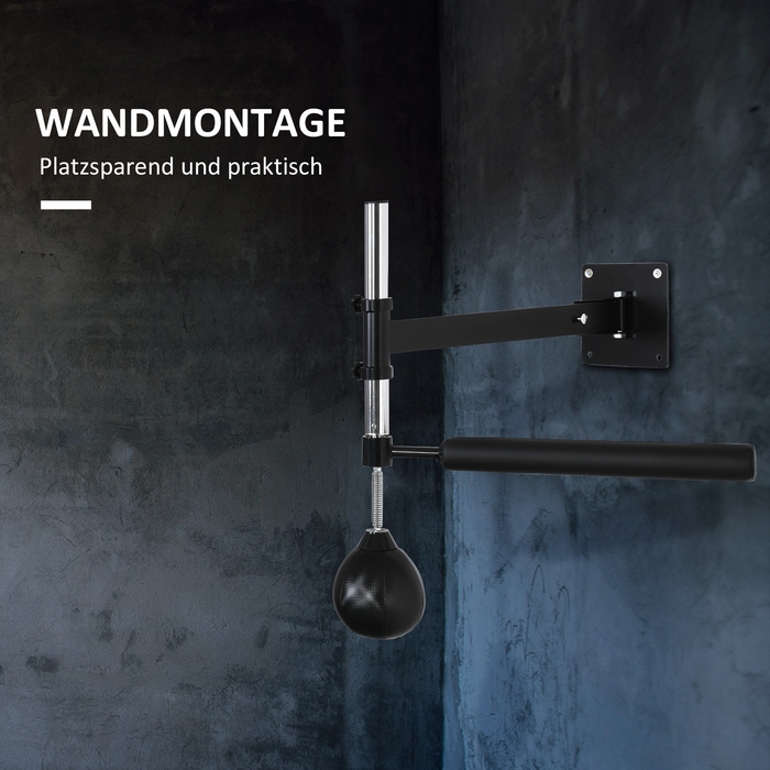 HOMCOM Спортивний волейбольний бокс, з м'ячем Speedball, обертовий відбивальний стержень, регульована висота, складаний, сталевий, 79 x 72 x 20 см