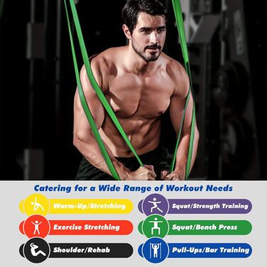 Набір еластичних стрічок для фітнесу, 3 рівні опору, з дверними фіксаторами, ручками, чохлом, сумкою та інструкцією. Підходять для фітнесу, йоги та силових тренувань. Кольори: синій, зелений, фіолетовий, чорний, червоний, жовтий.