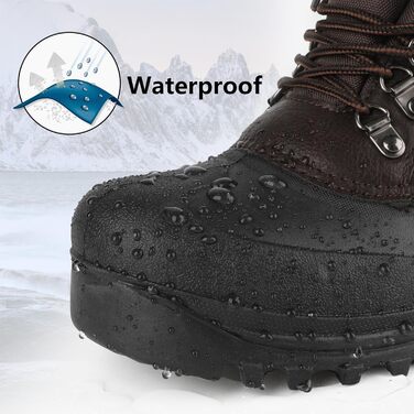 Водонепроникні зимові черевики Riehmot для жінок та чоловіків. Теплі, з підкладкою, антиковзні, для ходьби, трекінгу, роботи та катання на лижах. Розміри EU 36-47 (Новий, коричневий, 45 EU)