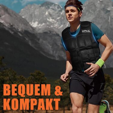 Вага для тренувань DH FitLife, регульована, 10/20/30 кг, для м'язів та силових тренувань | Вага для бігу | Фітнес-вага для жінок та чоловіків, чорна, 30 кг